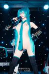 萌新推特00後露臉網紅美少女▌白莉愛吃巧克力▌Cos初音未來 香艷酥乳粉嫩白虎演唱會 精美私拍
