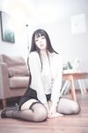 推特極品露臉巨乳蘿莉▌落落Raku ▌真空吊帶黑絲女秘書 陽具跳蛋自慰 超大尺度獻出白虎嫩鮑2